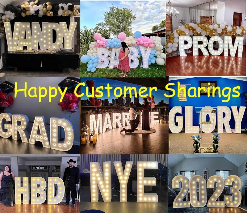 Photo 1 of 4FT Marquee Light Up Letters G, Big Marquee Letter for Baby Shower Birthday Engagement Wedding Marry Me Party Decor
