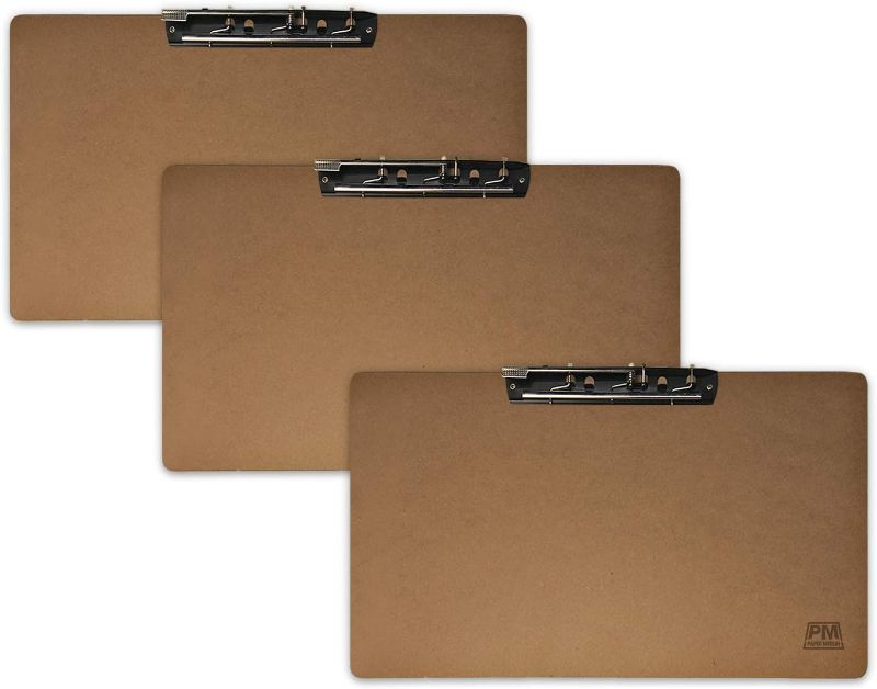 Photo 1 of Paper Merlin Ledger Clipboards 19 x 11 Horizontal MDF 11x17 Clipboard Landscape Legal Size Paper with Large Clip 3 Pack
