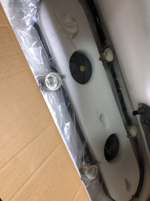 Photo 1 of Moooni 6 Lights Rectangular Chandelier, Black and Gold Linear Chandelier, Rectangle Pendant Light Fixture for Dining Room Kitchen Island-L30 L30"-6 Lights