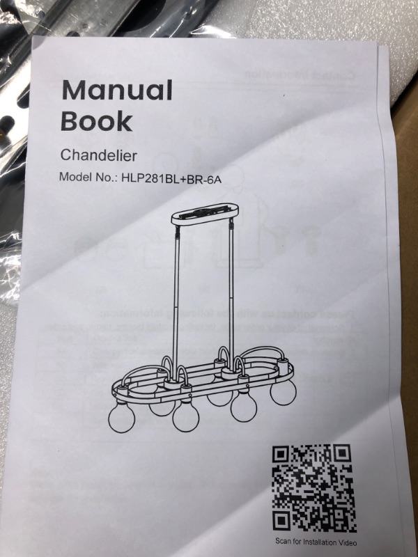 Photo 1 of Moooni 6 Lights Rectangular Chandelier, Black and Gold Linear Chandelier, Rectangle Pendant Light Fixture for Dining Room Kitchen Island-L30 L30"-6 Lights