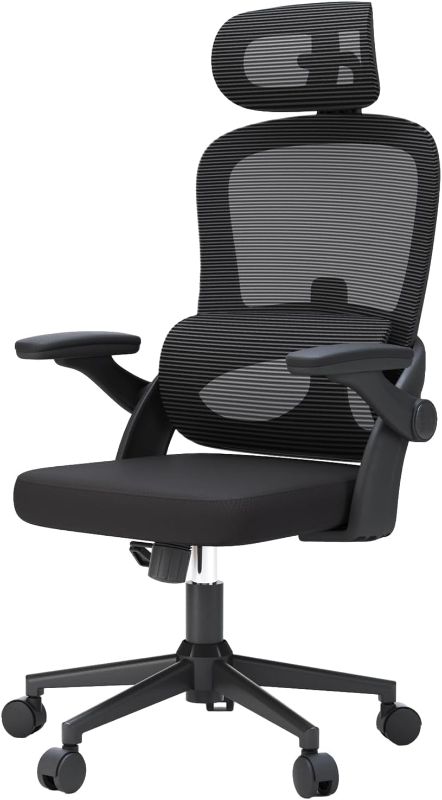 Photo 1 of SIHOO M102C Ergonomic Mesh Office Chair, High Back Desk Chair with 3D Armrests, Up&Down Lumbar Support, Swivel Computer Task Chair with Adjustable 2D Headrest, Tilt Function Black
