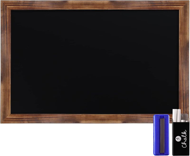 Photo 1 of HBCY Creations Rustic Magnetic Wall Chalkboards (Torched Brown, 24 x 36 Inch)
