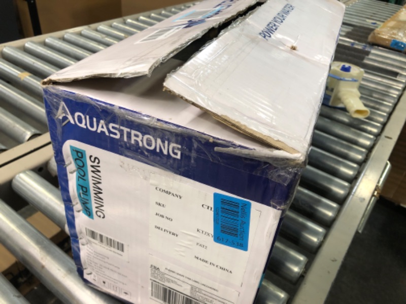 Photo 1 of AQUASTRONG 1HP In/Above Ground Single Speed Pool Pump, 115V, 8100GPH, High Flow, Powerful Self Primming Swimming Pool Pumps with Filter Basket

