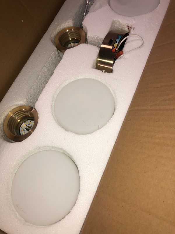 Photo 4 of 21 Inch Brushed Gold Vanity Light, Modern Led Bathroom Light Fixtures with Milk Glass Shade, 3-Light Wall Sconces for Bathroom, 3000K/4000K/5000K Adjustable, KDVL07-GD-3 Gold (LED)