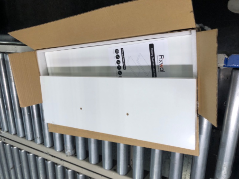 Photo 1 of Fixwal White Floating Shelves, 24 x 8in Large and Deep Bathroom Decor Wall Shelves, Bathroom Shelves Set of 2, with Invisible Brackets for Living Room,Bedroom and Kitchen(White)