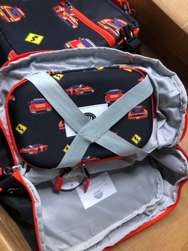 Photo 4 of 16'' Kids Backpack Set with Insulated Lunch Bag, and Pencil Case Race Car