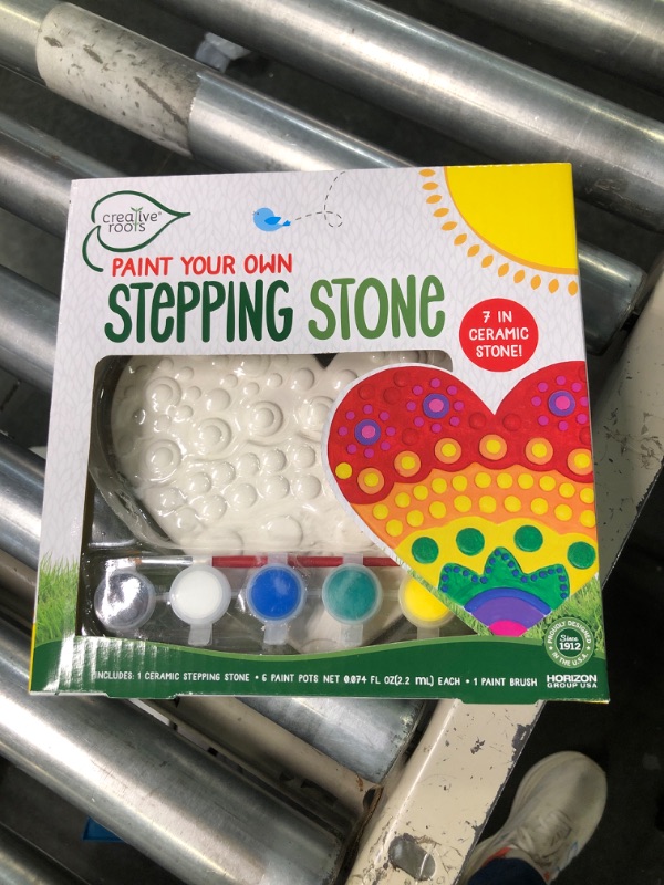 Photo 1 of Creative Roots Mosaic Heart Stepping Stone, Includes 7-Inch Ceramic Stone & 6 Vibrant Paints, DIY Garden Stepping Stone Kit for Kids Ages 6+