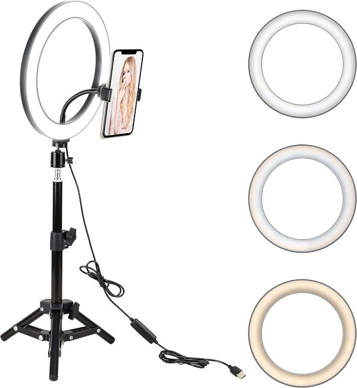 Photo 1 of 10" Ring Light Replacement, Livelit Dimmable Selfie Ring Light for YouTube, TikTok, Twitch Live Streaming, Vlogs, Makeup, Photography Compatible with iPhone & Android Phones