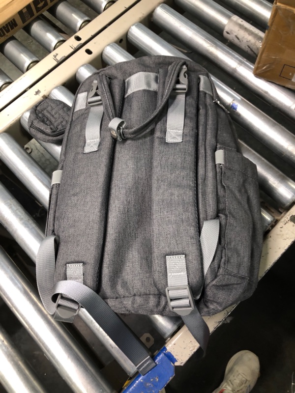 Photo 1 of BabbleRoo Diaper Bag Backpack - Multi function Waterproof Diaper Bag, Travel Essentials Baby Tote with Changing Pad, Stroller Straps & Pacifier Case - Unisex, Dark Gray Polyester Dark Gray