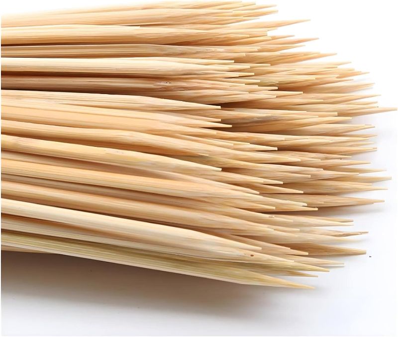 Photo 1 of 200PCS 6 inch Bamboo Skewers for wooden sticks? BBQ?Appetiser?Fruit?Cocktail?Kabob?Chocolate Fountain?Grilling?Kitchen?crafting and Party. ?=3mm, More Size Choices 6"/8"/10"/12"/36"