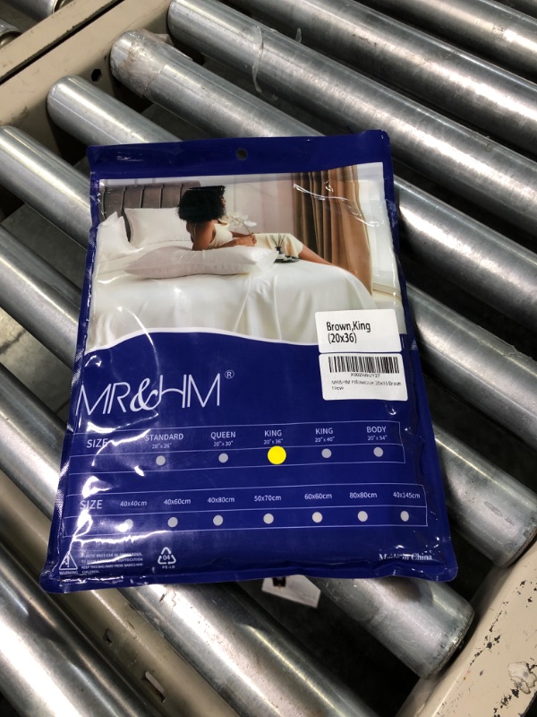 Photo 1 of MR&HM Satin Pillowcase for Hair and Skin, Silk Satin Pillowcase 2 Pack, King Size Pillow Cases Set of 2, Silky Pillow Cover with Envelope Closure (20x36, Brown)