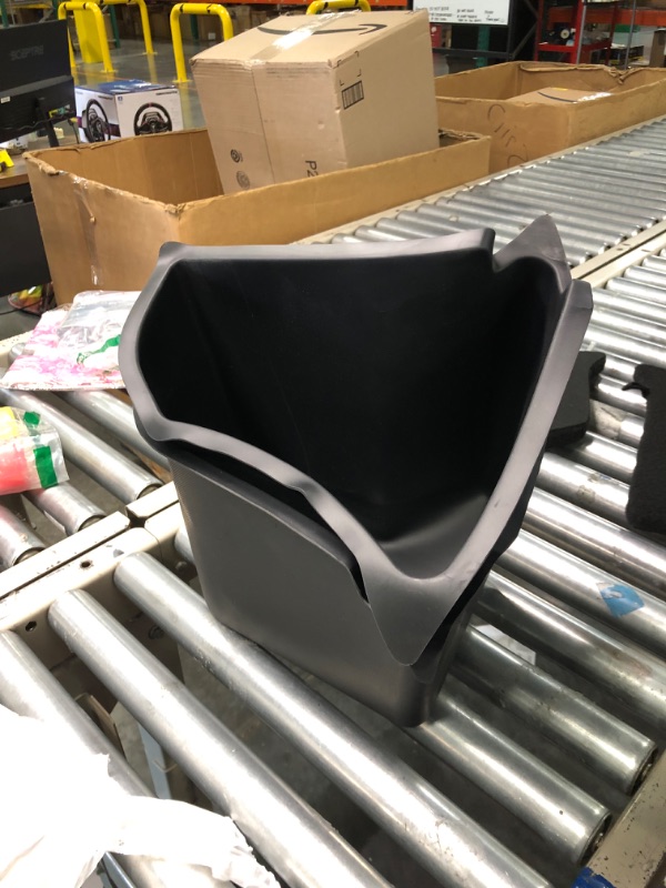 Photo 1 of 2024-2022 Tesla Model Y Rear Trunk & Rear Air Outlet Organizer with Lid 5-Seater Model Y Interior Accessories Trunk Side Storage Bins Box Protector Packets Black 2022-2024 MY5-Trunk and Rear Center Console