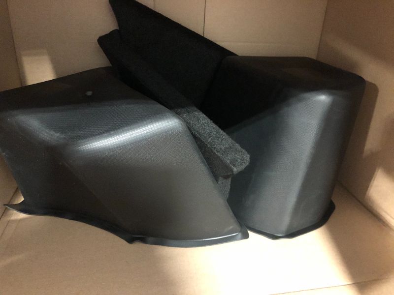 Photo 5 of 2024-2022 Tesla Model Y Rear Trunk & Rear Air Outlet Organizer with Lid 5-Seater Model Y Interior Accessories Trunk Side Storage Bins Box Protector Packets Black 2022-2024 MY5-Trunk and Rear Center Console