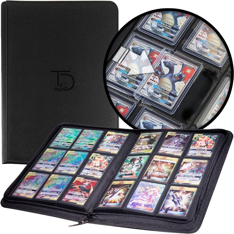 Photo 1 of TopDeck TopLoader Binder | Holds 200+ Toploaders Hard Cases | 9 Pocket Trading Cards Album | Long Term Storage Binder | Side Load Sleeves | Pokemon/MTG/Yugioh/TCG Folder | Trading & Sports Holder Black