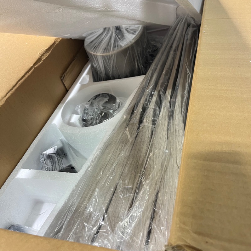 Photo 1 of WINGBO 54" ABS DC Ceiling Fan No Light, 5 Blade Wood Grain ABS Ceiling Fan with Remote, 6-Speed Reversible DC Motor, Ceiling Fan without Light for Kitchen Bedroom Living Room, Antique Nickel and Grey Antique Nickel and Grey 54" no light