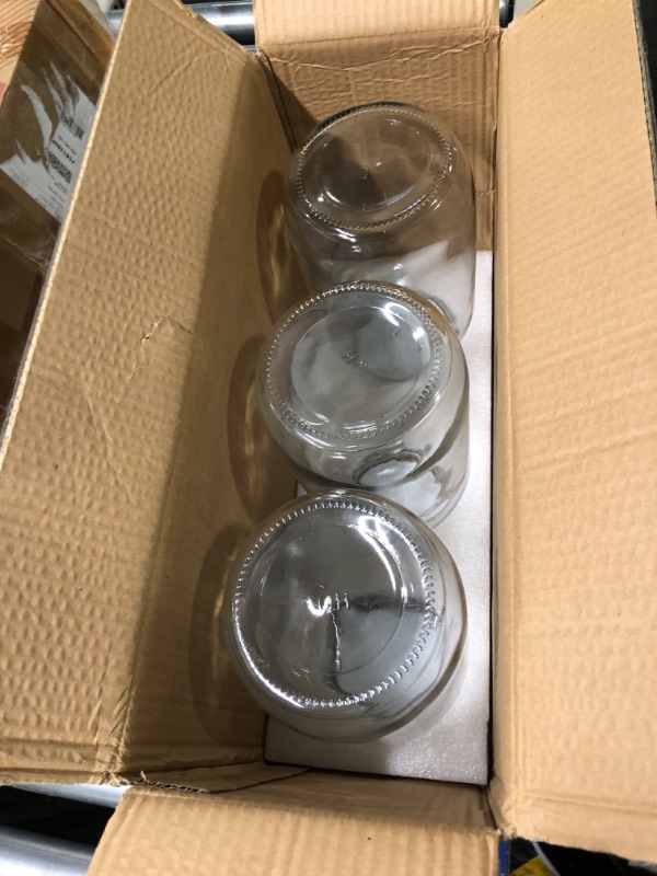 Photo 3 of 3 Pack Mason Jars 64 oz Wide Mouth with Lid and Band, Half Gallon Mason Jars with Airtight Lids, Clear Glass Mason Jars (Set of 3) (Wide Mouth)