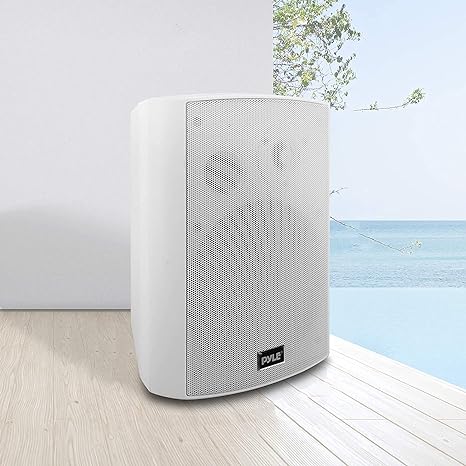 Photo 1 of **FOR PARTS****TWO** Pyle PDWR61BTWT 6.5 Inch Wall Mount Waterproof Stereo Speaker System for Indoor or Outdoor Theater Wireless Bluetooth Surround Sound System, White