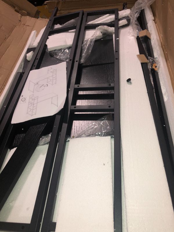 Photo 1 of parts only CubiCubi Computer Desk 55 inch with Storage Shelves Study Writing Table for Home Office,Modern Simple Style,Black 55 inch Black