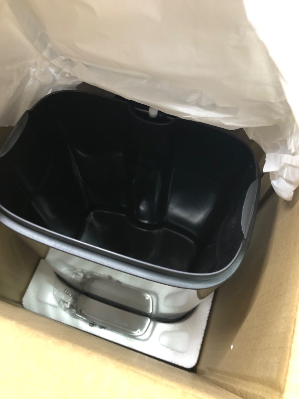 Photo 3 of Amazon Basics 5 Liter / 1.3 Gallon Soft-Close, Smudge Resistant Trash Can with Foot Pedal - Brushed Stainless Steel, Satin Nickel Finish 5L / 1.3 Gallon