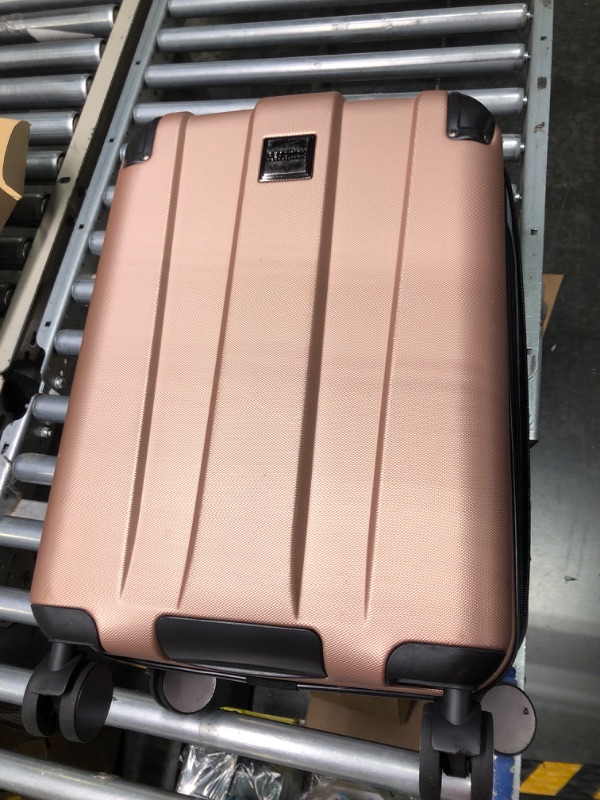 Photo 2 of *** SIMILAR PRODUCT**Kenneth Cole REACTION Out of Bounds Lightweight Hardshell 4-Wheel Spinner Luggage, Rose Gold, 20-Inch Carry On
