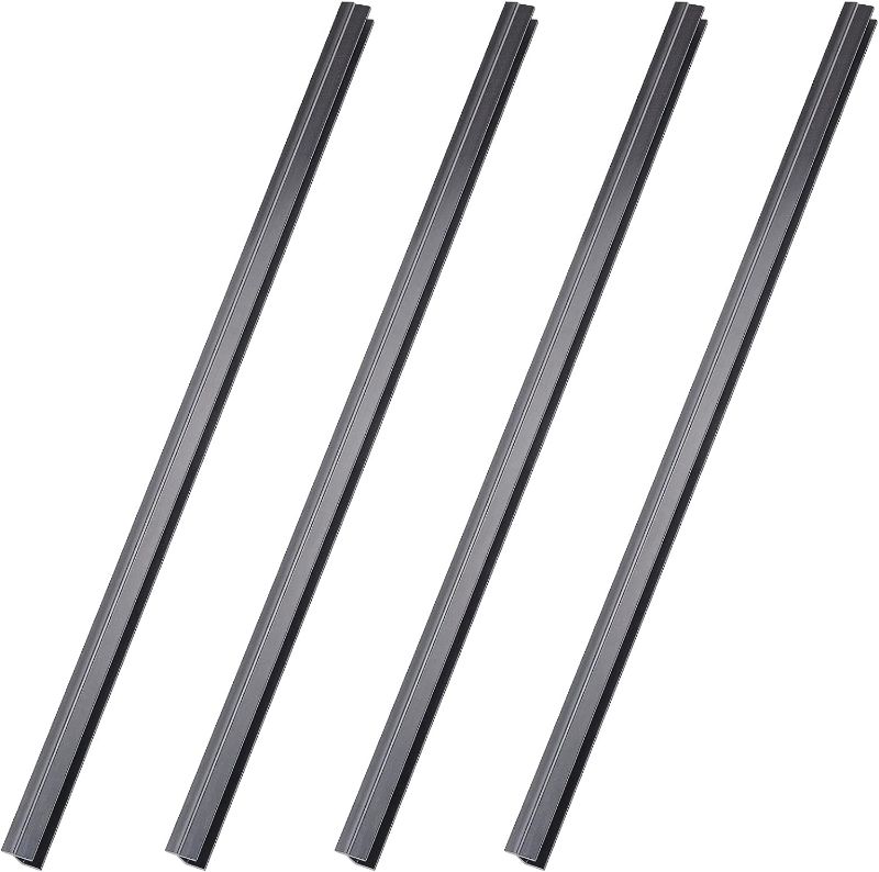 Photo 1 of 4 Pieces Hanging File Rails PVC Black File Rails Hanging File System Keeping Your Folders Neat and Organized (1/2 Inch Drawer Sides 24 Inch Long)
