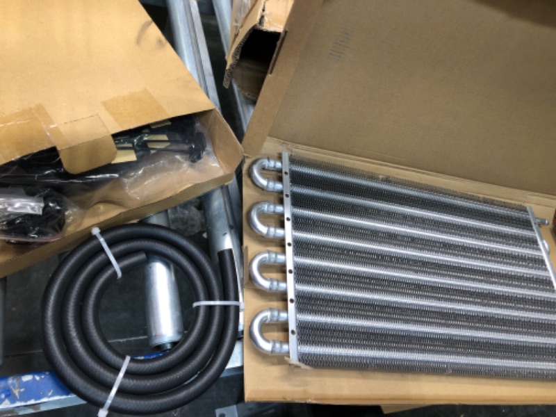 Photo 1 of MAGQOO 8 Row Tube and Fin Transmission Cooler High Performance Universal Aluminium Oil Cooler Kit 8 Row Cooler