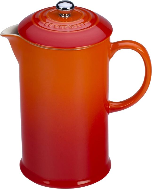 Photo 1 of ***FOR PARTS***Le Creuset Stoneware French Press, 34 oz., Flame
