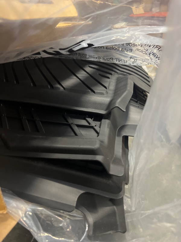 Photo 1 of 3W Floor Mats Fit 2022-2024 Toyota Tundra (Only for CrewMax Cab), Custom Fit All-Weather TPE Front & Rear Row Floor Liner Black Floor Mats for Tundra 2022-2024