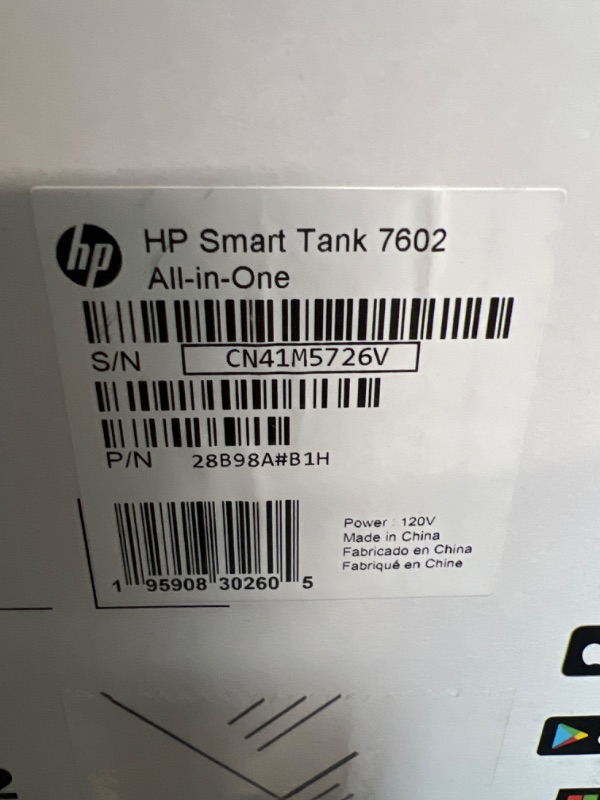 Photo 3 of HP Smart -Tank 7602 Wireless All-in-One Cartridge-free Ink Printer, , mobile print, scan, copy, fax, auto doc feeder, featuring an app-like magic touch panel (28B98A),Blue