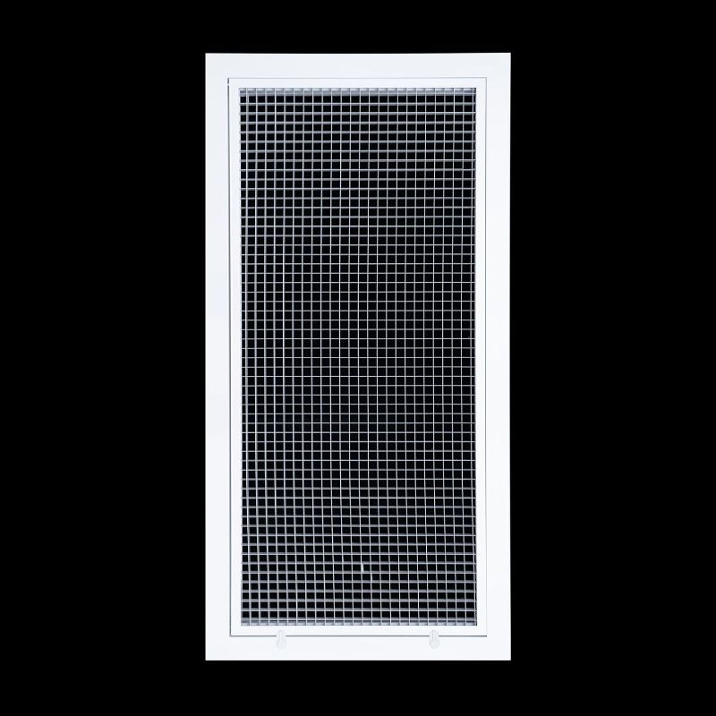 Photo 1 of 30" x 10" [Duct Opening] Aluminum Return Air Filter Grille | Low Noise Rust Proof Eggcrate Vent Cover Grill for Sidewall and Ceiling, White | Outer Dimensions: 32 1/4" X 11 1/2" for 30x10 Duct Opening
