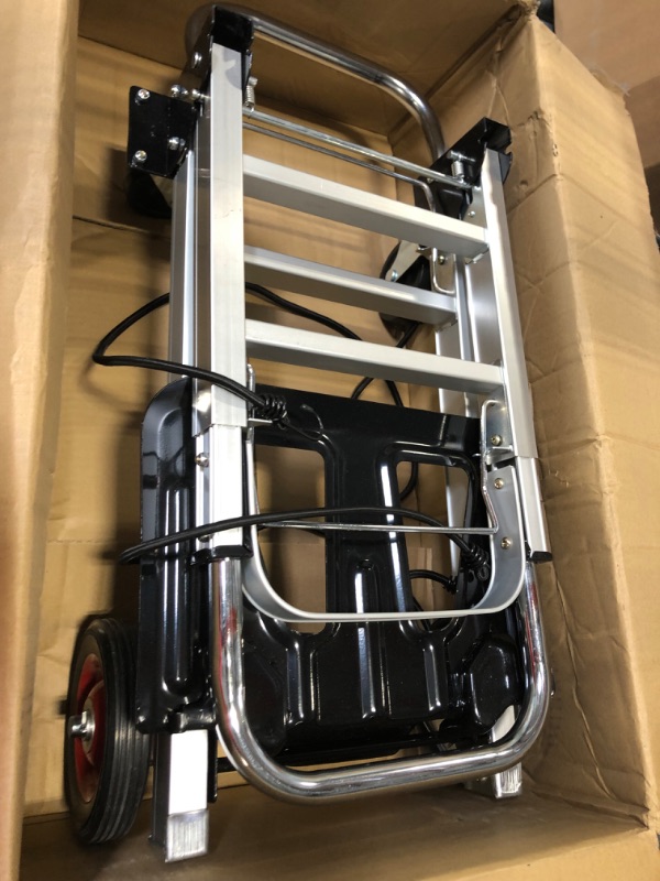 Photo 3 of ***** MAJOR DAMAGED******
330LB Folding Hand Truck Dolly Cart with Telescoping Handle Heavy Duty Aluminum Hand Truck 2 in 1 Convertible Hand Truck Foldable Dolly Hand Truck for Moving with 2 Bungee Cords