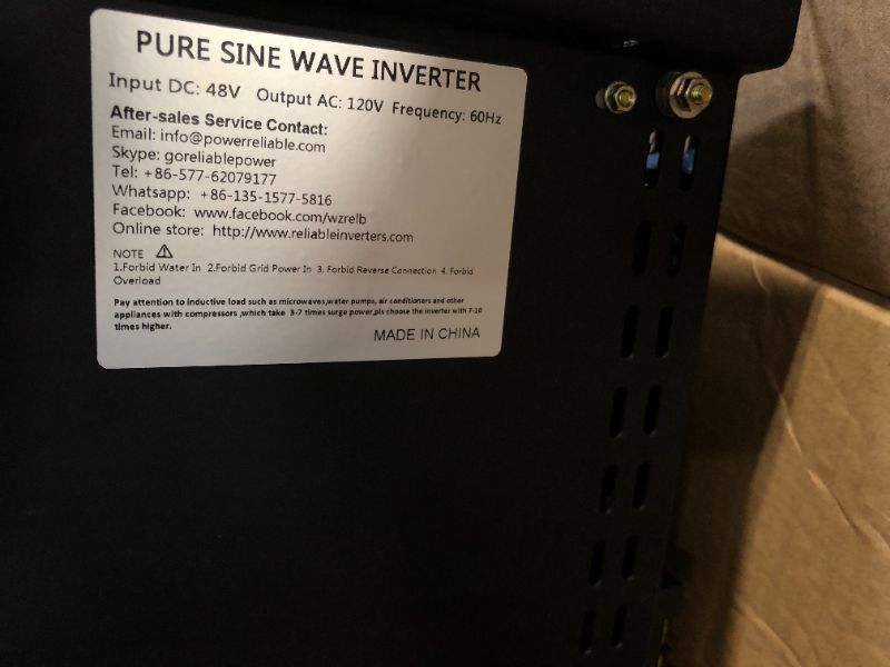 Photo 4 of aeliussine 5000 Watt Pure Sine Wave Inverter - 48V to 110V 120V with LCD Display for Solar Systems and RV. 5000W 48V