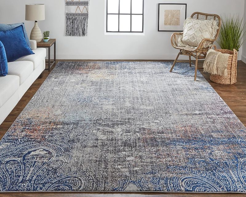 Photo 1 of 
Feizy Rugs - Bellini Vintage Bohemian Rug, Distressed Blue/Gray, 9ft2in x 12ft4in Area Rug
Size:9'-2" x 12'-4"