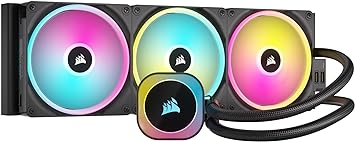 Photo 1 of CORSAIR iCUE Link H170i LCD Liquid CPU Cooler - 420mm AIO - QX140 RGB Fans - 2.1” IPS LCD Screen - Fits Intel LGA 1700, AMD AM5 - iCUE Link System Hub Included - Black