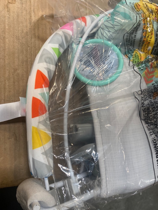 Photo 1 of Bright Starts Safari Fun 3-Point Harness Vibrating Baby Bouncer with Toy bar