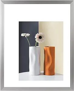 Photo 1 of 16x20In Silver Picture Frame Wide Edge - No Mat- Plexiglass - Metal Aluminum Frame - Hanging Horizontally & Vetically
