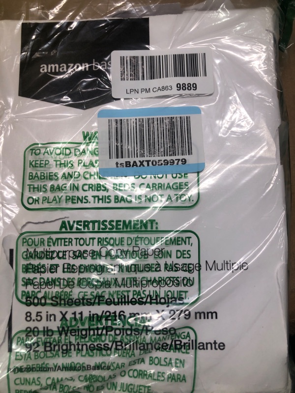 Photo 2 of Amazon Basics Multipurpose Copy Printer Paper, 8.5 x 11 Inch 20Lb Paper - 1 Ream (500 Sheets), 92 GE Bright White 1 Ream | 500 Sheets Multipurpose (8.5x11) Paper