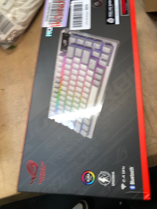 Photo 1 of ASUS ROG Azoth 75% Wireless DIY Custom Gaming Keyboard, OLED Display, Three-Layer Dampening, Hot-Swappable ROG NX Snow Switches & Keyboard Stabilizers, PBT Keycaps, RGB-White White Snow Switch-Refined linear