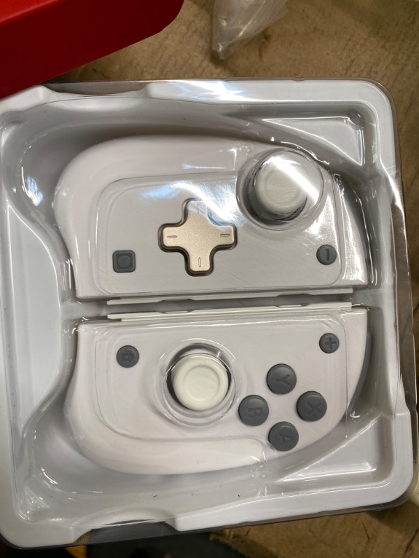 Photo 3 of binbok Joypad Controller for Switch/Switch OLED, Wireless Switch Controllers(L/R) with 8 LED Colors, Joy Pad Replacement for Switch Lite, Switch Joypad with Motion Control?White & Gold)
