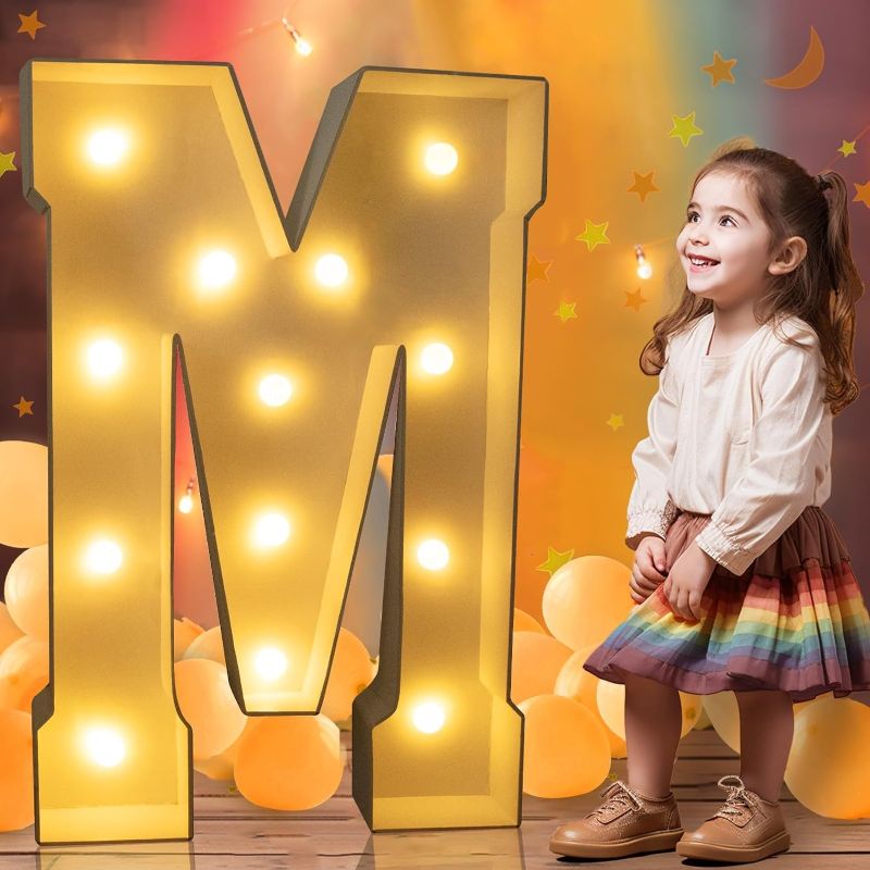 Photo 1 of 4FT Marquee Light Up Numbers, Large Marquee Numbers 1 for 1st 15th 16th Birthday Party Decorations, Giant Light Up Numbers Baby Shower Anniversary Decor, 4 Feet Number 1 w/Lights DIY Kit