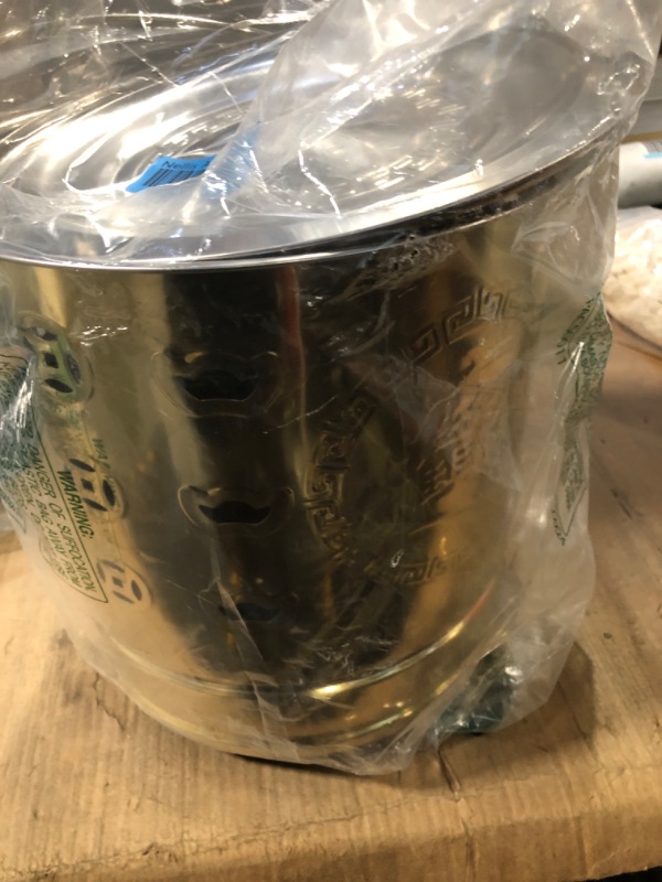 Photo 2 of 1PC Stainless Steel Paper Burn Barrel, Stainless Steel Incinerator Cage with Lid, Joss Paper Money Incinerator Can for Garden Paper Leaf Trash Wood Backyard Bonfire 11.79x10.53x10.53 Inch