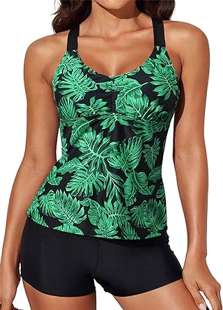 Photo 1 of Aleumdr Womens Printed Strappy Racerback Tankini Swim Top No Bottom XXl****USED***TOP ONLY********