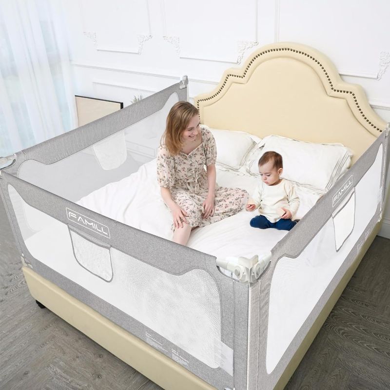 Photo 1 of Bed Rail for Toddlers, Bed Guard Rail for Full Size Queen King Twin Bed for Toddlers and Baby (Grey,1 Piece, 54")
