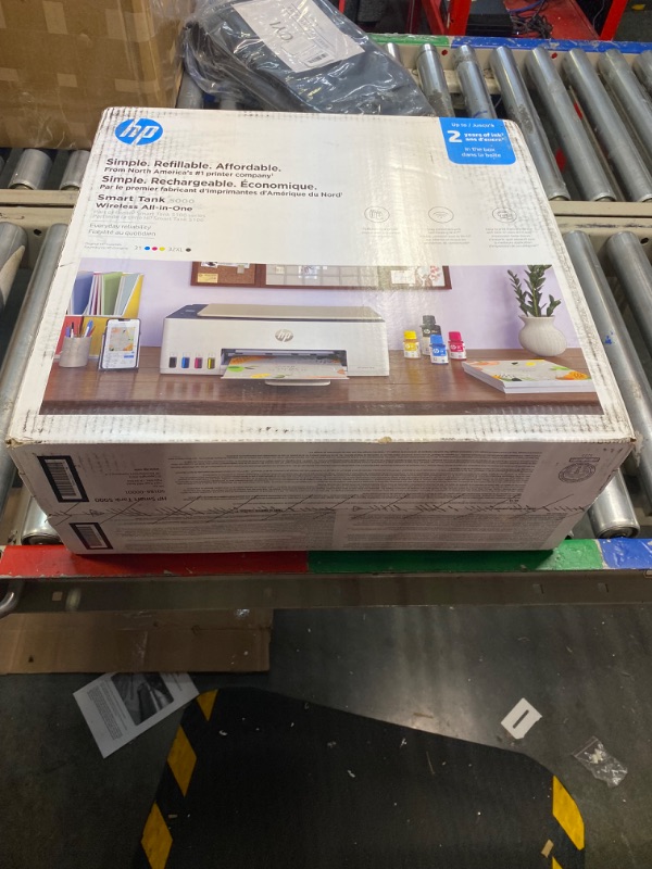 Photo 2 of HP Smart Tank 5000 Wireless All-in-One Ink Tank Printer with up to 2 years of ink included, mobile print, scan, copy, white, 17.11 x 14.23 x 6.19