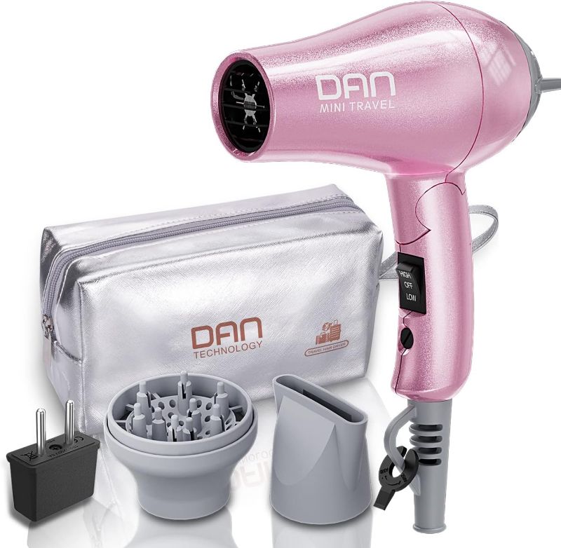 Photo 1 of DAN Technology Travel Dual Voltage Mini Blow Dryer , Pink Blow Dryer for Women