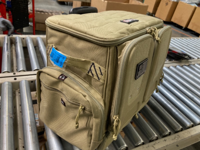 Photo 5 of G. OUTDOORS PRODUCTS Tactical Rolling Range Bag | 10 Handguns Capacity | Durable Secure Pistols, Magazines & Shooting Accessories Storage Tan