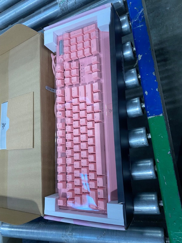 Photo 3 of Razer BlackWidow V3 Mechanical Gaming Keyboard: Green Mechanical Switches - Tactile & Clicky - Chroma RGB Lighting - Compact Form Factor - Programmable Macro Functionality - Quartz Keyboard Quartz Pink Clicky Switches