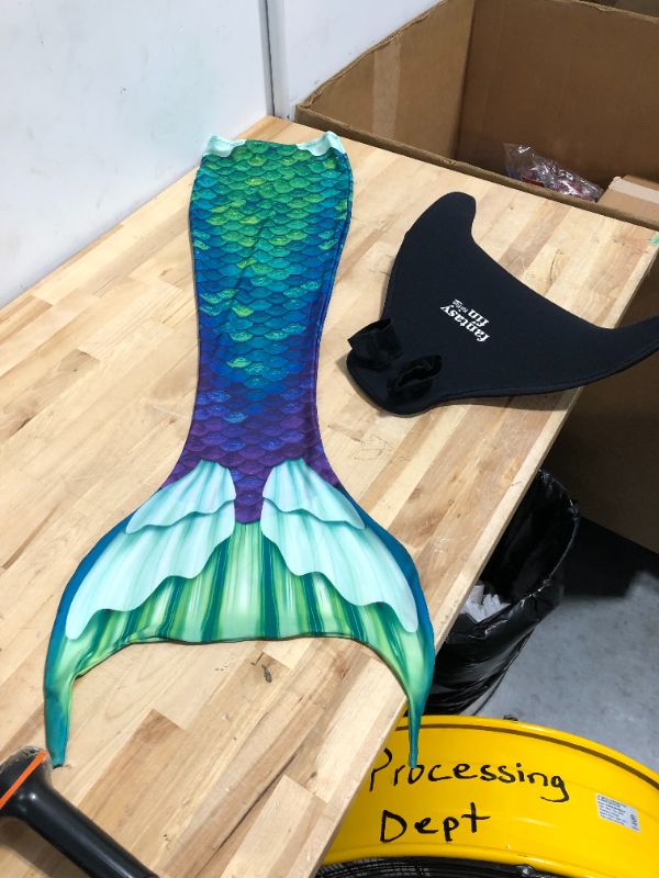 Photo 3 of Fin Fun Limited Edition Mermaid Tail for Swimming for Girls, Kids, Women, Teen and Adults with Monofin Aquamarine Kids - 12