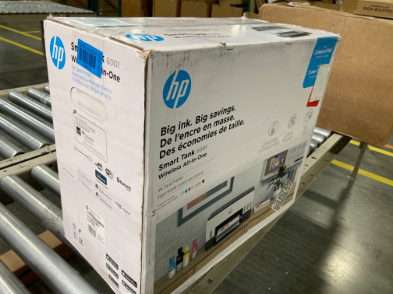 Photo 1 of HP Smart -Tank 6001 Wireless All-in-One Cartridge-free Ink Printer, up to 2 years of ink included, mobile print, scan, copy (2H0B9A)