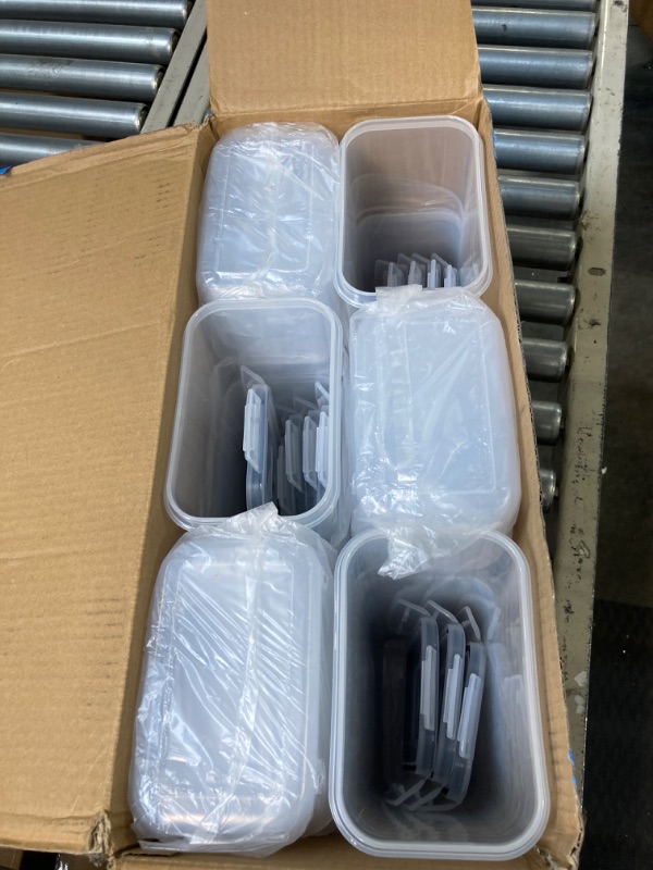 Photo 1 of 24 Pack Airtight Food Storage Container Set - BPA Free Clear Plastic Kitchen and Pantry Organization Canisters with Durable Lids for Cereal, Dry Food Flour & Sugar - Labels, Marker & Spoon Set